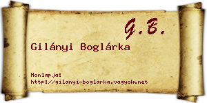 Gilányi Boglárka névjegykártya