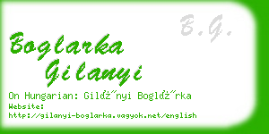 boglarka gilanyi business card